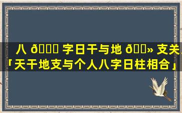 八 🐝 字日干与地 🌻 支关系「天干地支与个人八字日柱相合」